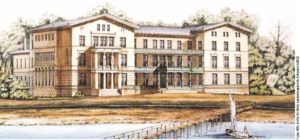 Optisch orientiert sich dieser an einem Entwurf von 1853 des Architekten Rudeloff.
