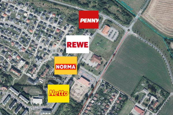 Einkaufsstraße Nienhäger Chaussee: PENNY und NORMA sind schon da, NETTO und REWE wollen bauen.