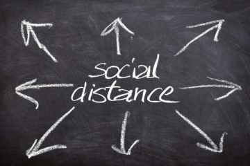 Kreide auf Tafel - social distance